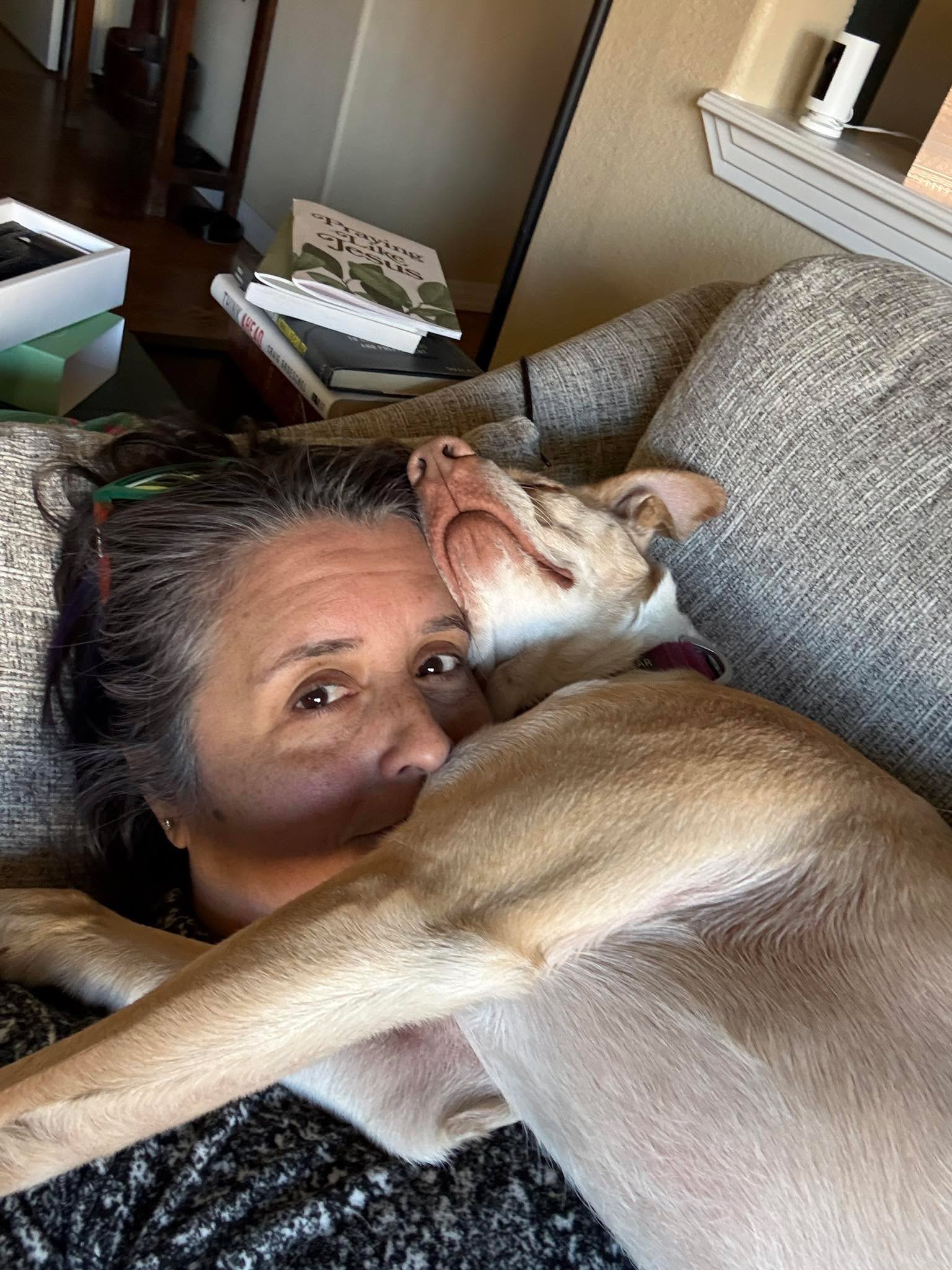 This dog just spent all day hiking with me but I guess that wasn’t enough togetherness.